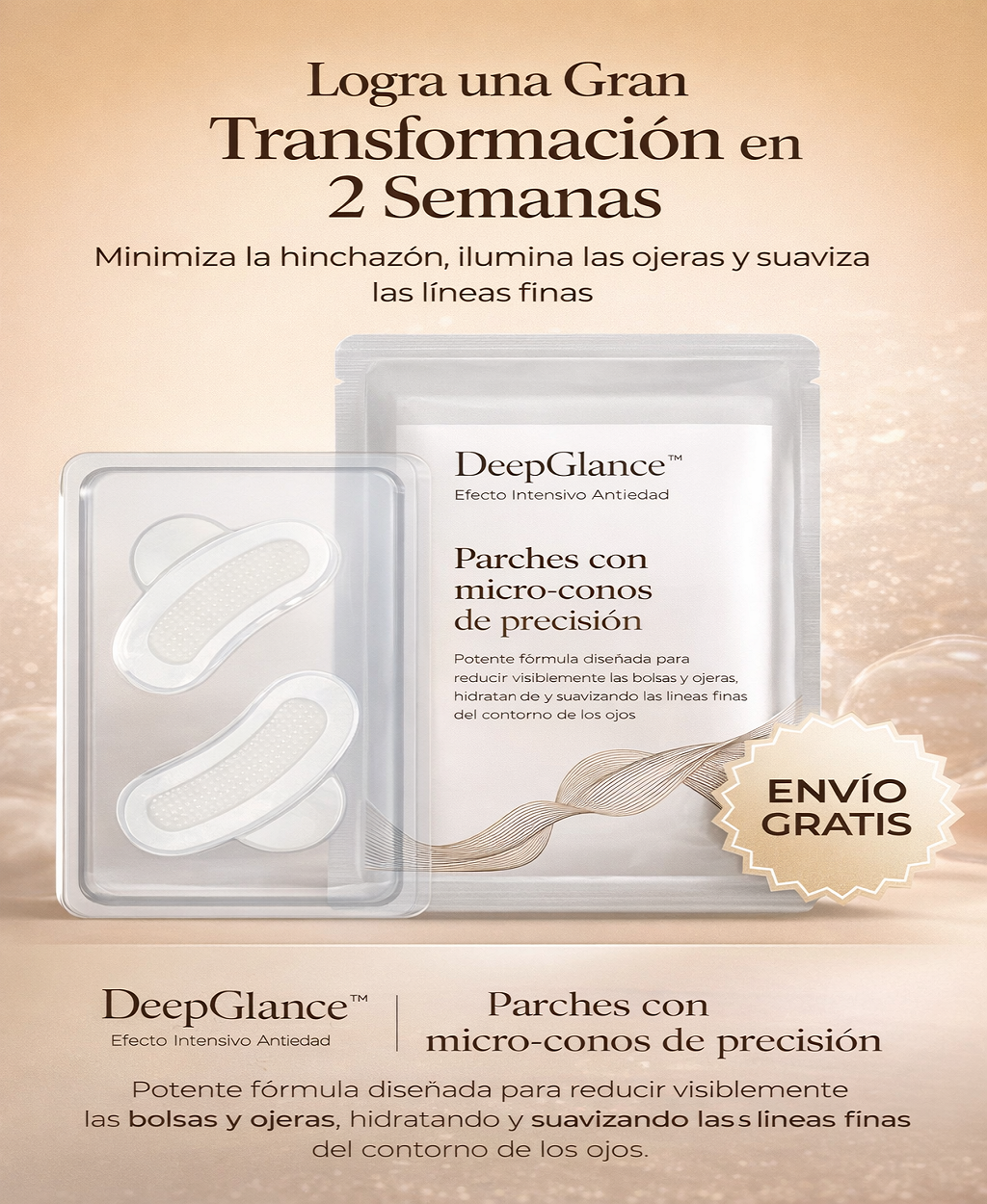 Parches con Microconos para Ojeras, Bolsas y Líneas Finas